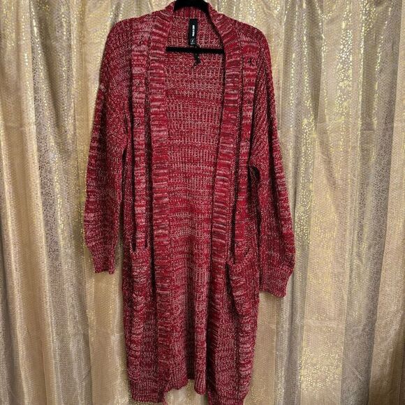 Agnes & Dora Dreamy Duster Red Long Cardigan Sweater Large NWOT - Picture 1 of 7